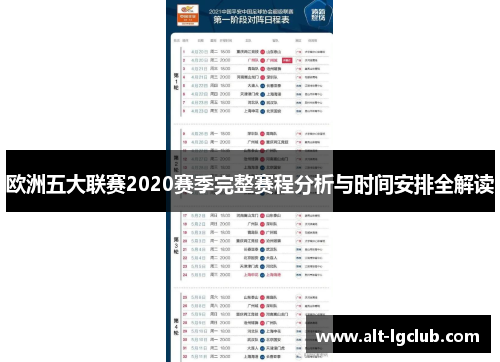 欧洲五大联赛2020赛季完整赛程分析与时间安排全解读