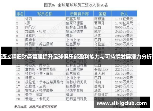 通过精细财务管理提升足球俱乐部盈利能力与可持续发展潜力分析