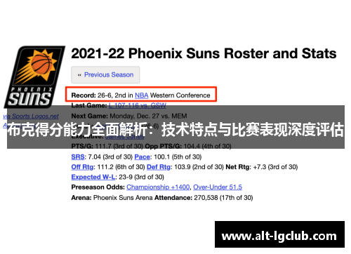 布克得分能力全面解析：技术特点与比赛表现深度评估