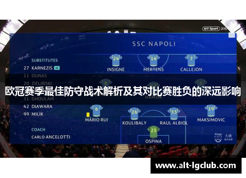 欧冠赛季最佳防守战术解析及其对比赛胜负的深远影响